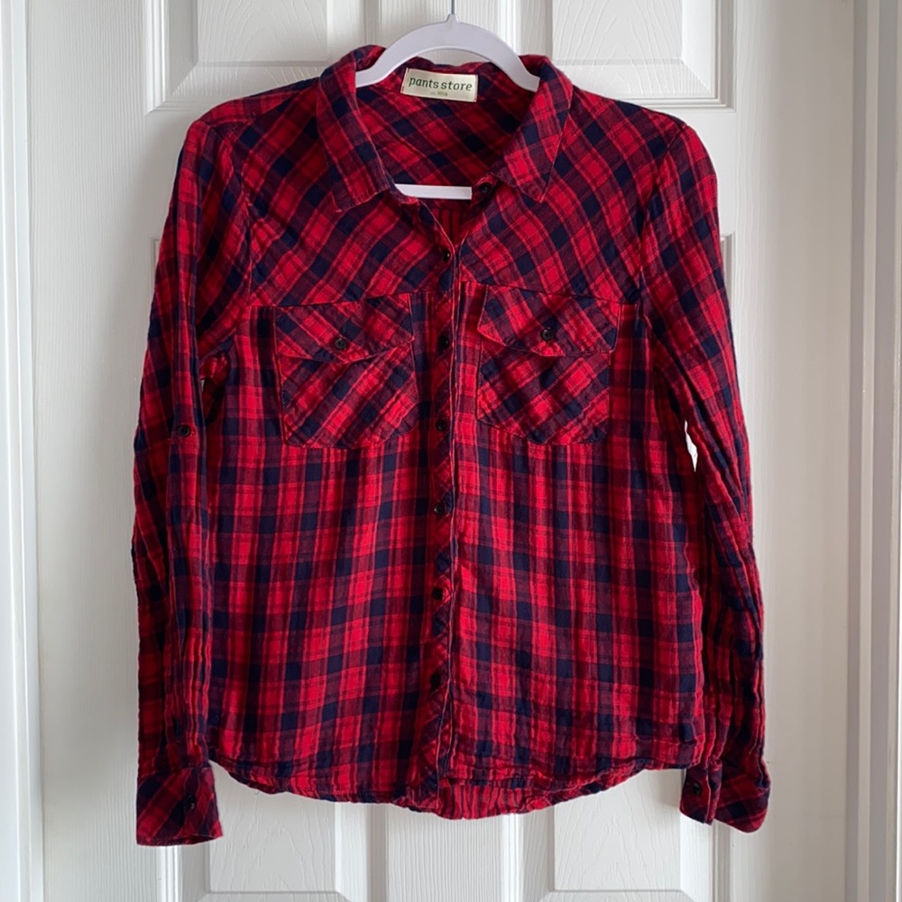 Pants Store Red & Navy Flannel